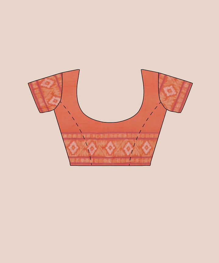 Light orange handwoven georgette silk banarasi saree
