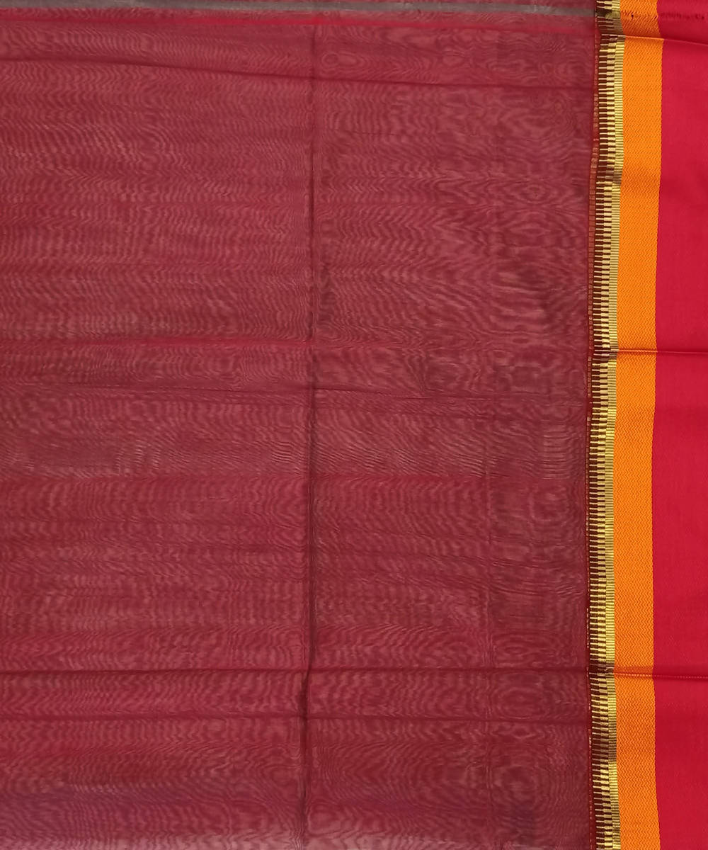 Royal Blue Maheshwari Handloom Cotton Silk Saree