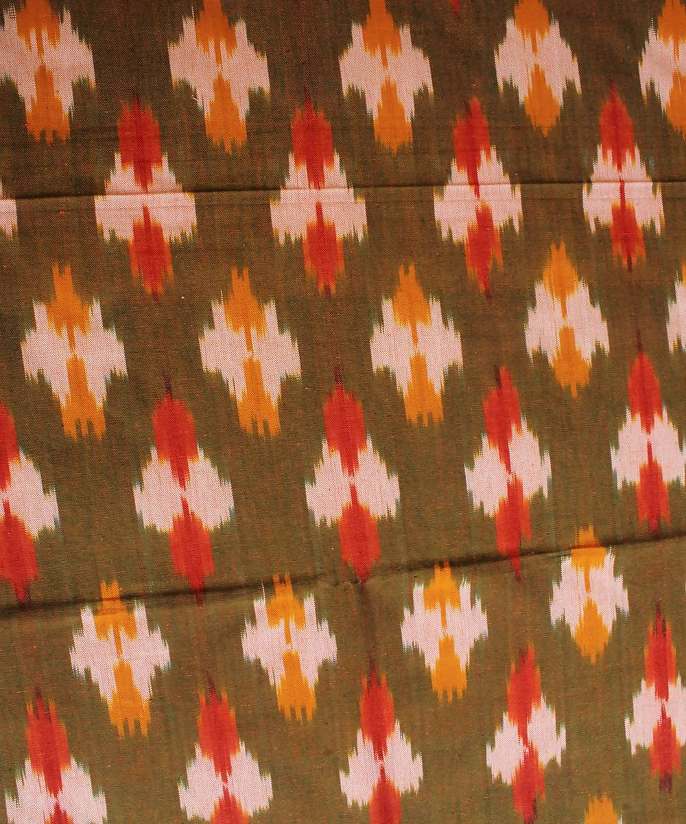 Mehendi Green Ikkat Cotton Bedsheet