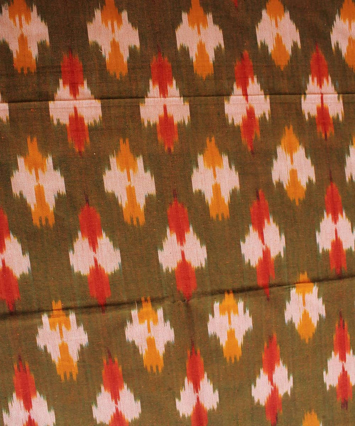 Mehendi Green Ikkat Cotton Bedsheet