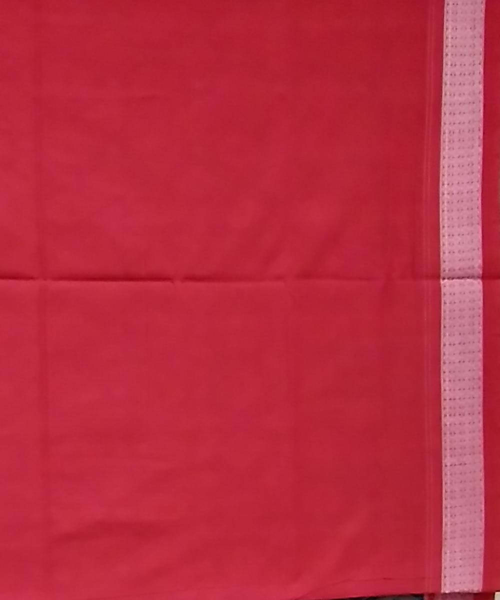 Multicolor red handwoven cotton sambalpuri saree