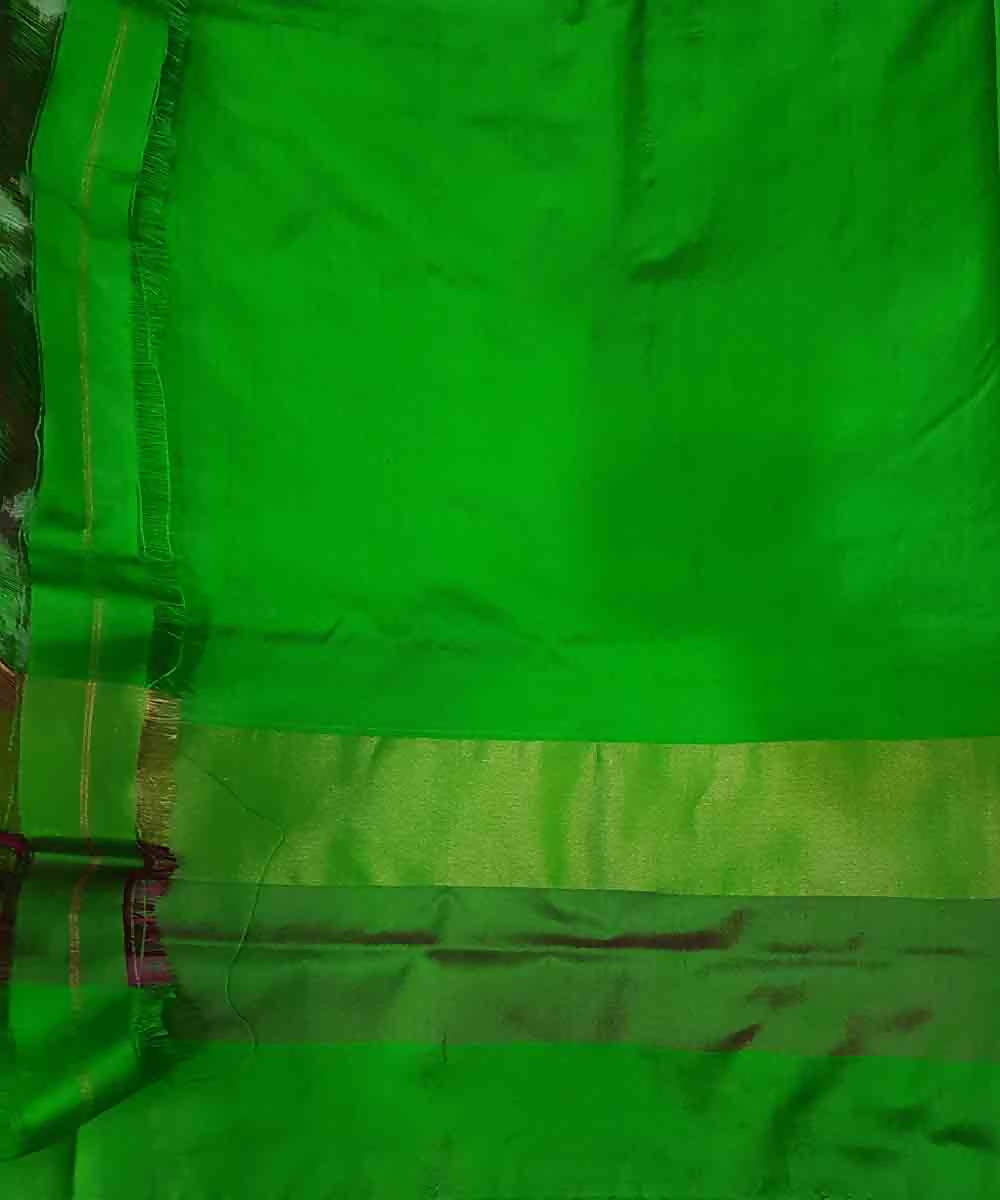 Pink with green handwoven ikkat silk pochampally saree