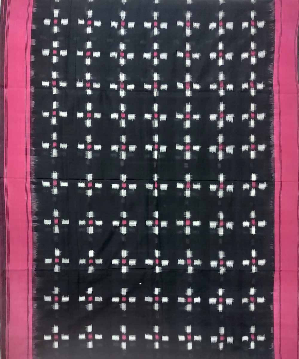 Black handloom cotton ikat pochampally saree