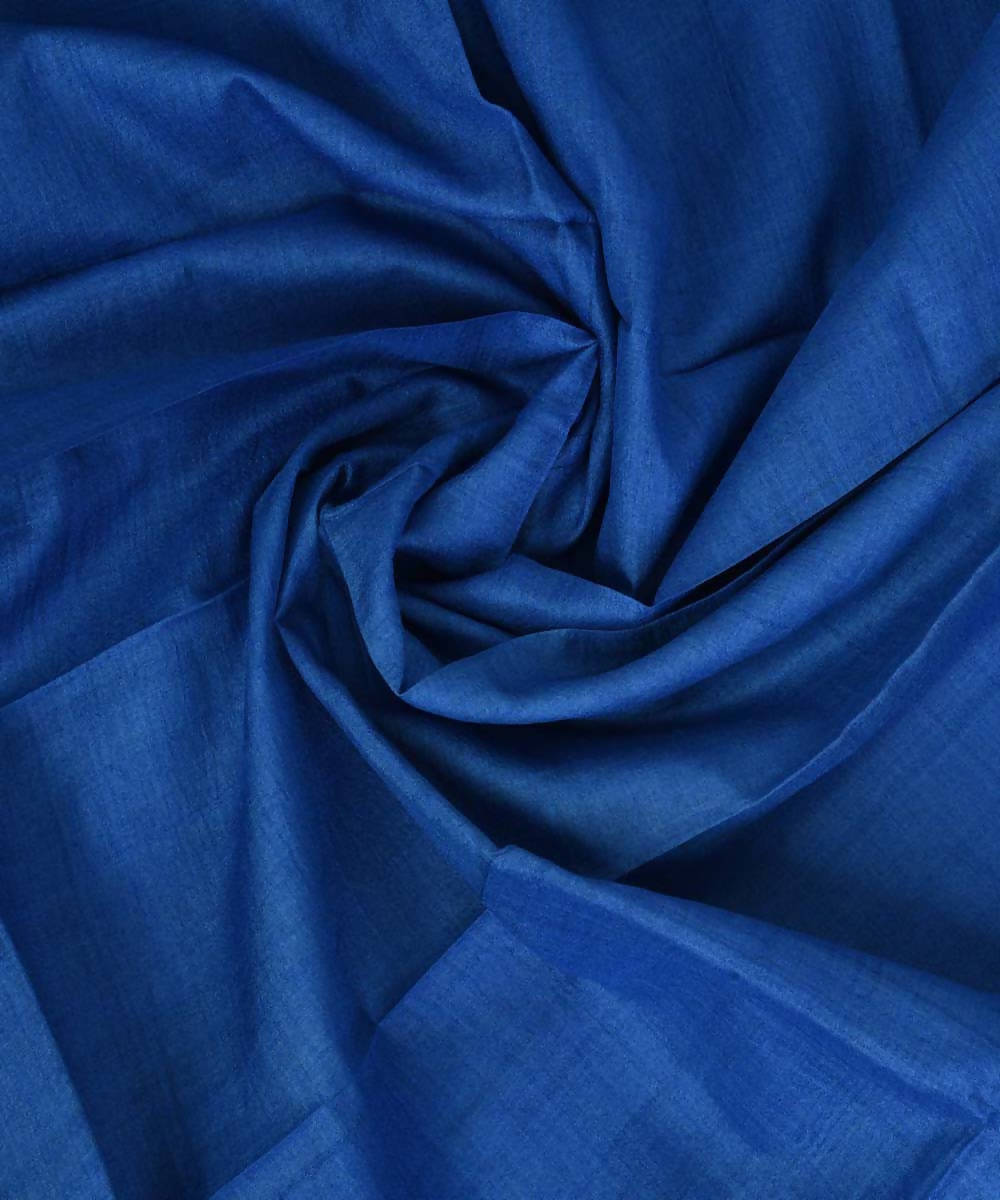 Handloom tussar silk blue kurta material