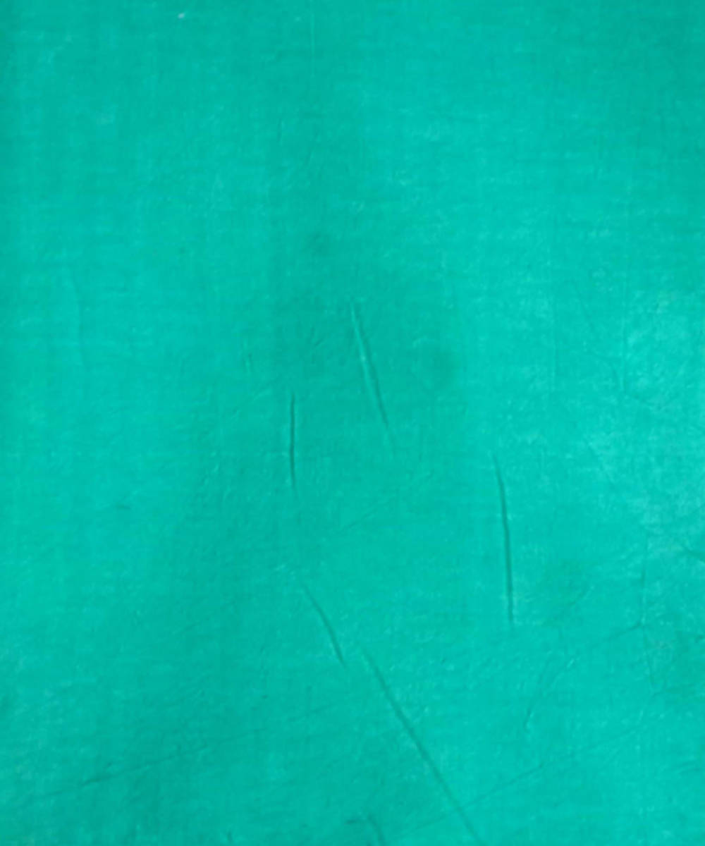 Cyan green handspun handwoven cotton fabric (2.5m per qty)