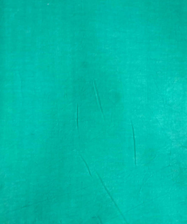 Cyan green handspun handwoven cotton fabric (2.5m per qty)