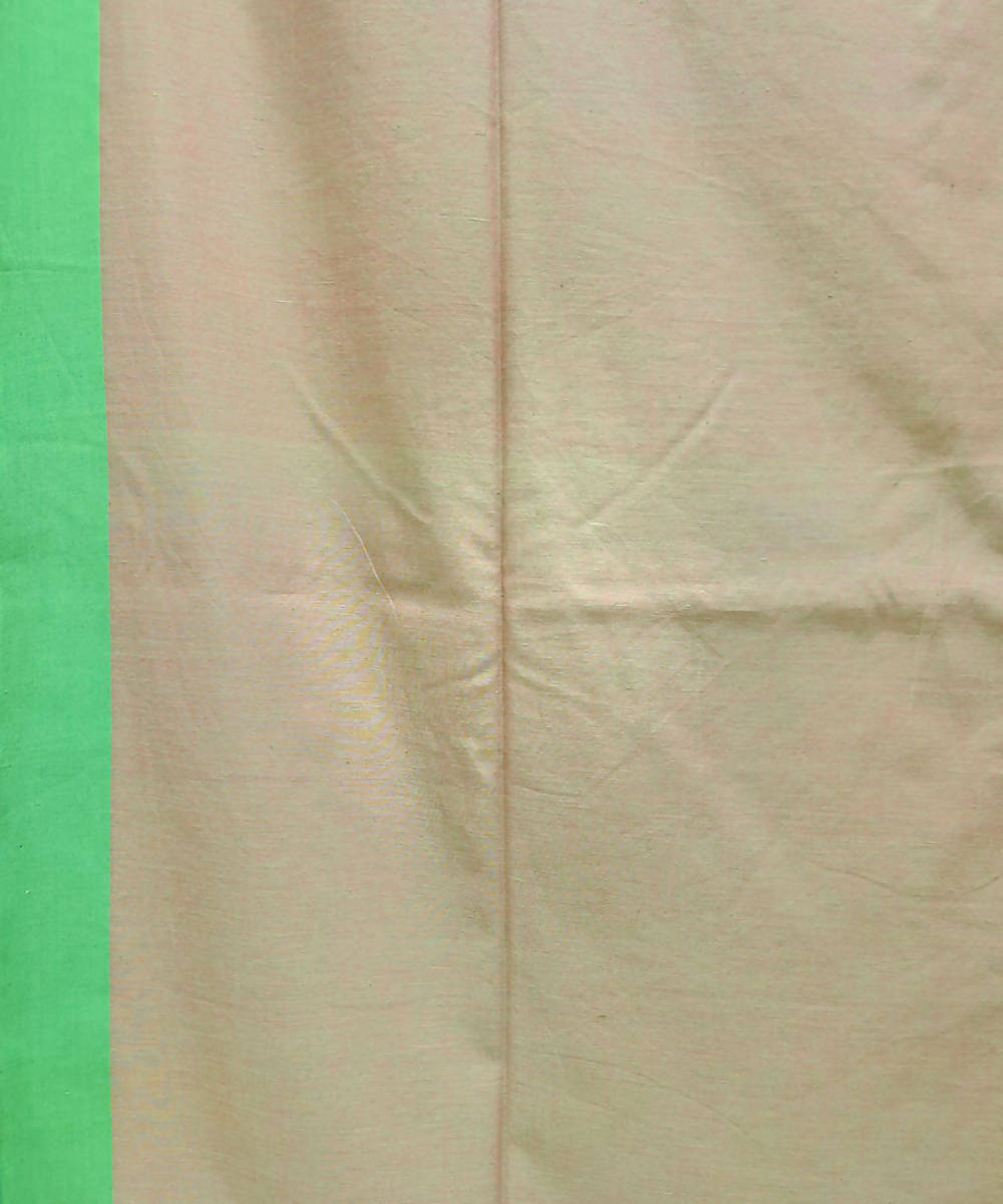 Peach light green handloom handspun cotton saree