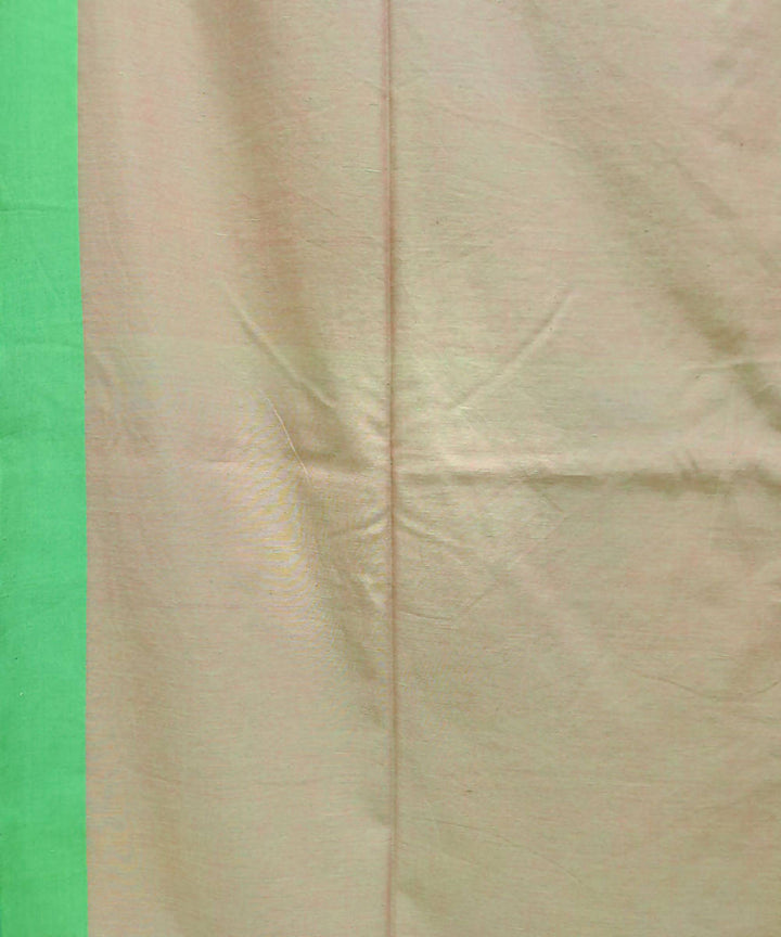 Peach light green handloom handspun cotton saree