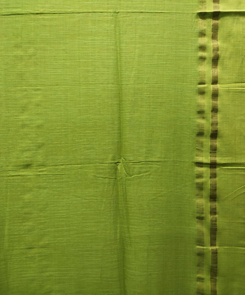 Lime green handloom handspun cotton saree
