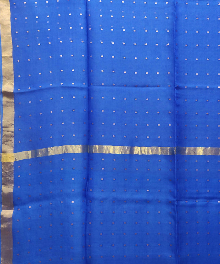 Blue handwoven silk saree