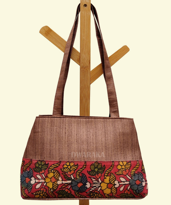 Brown hand painted kalamkari handbag