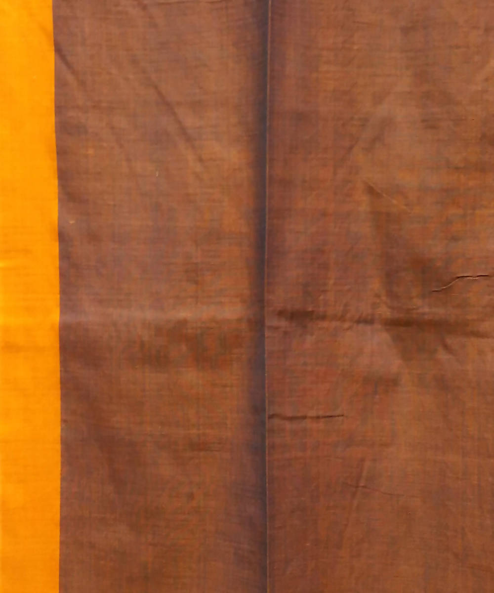 Bengal handspun handloom cotton black and orange saree