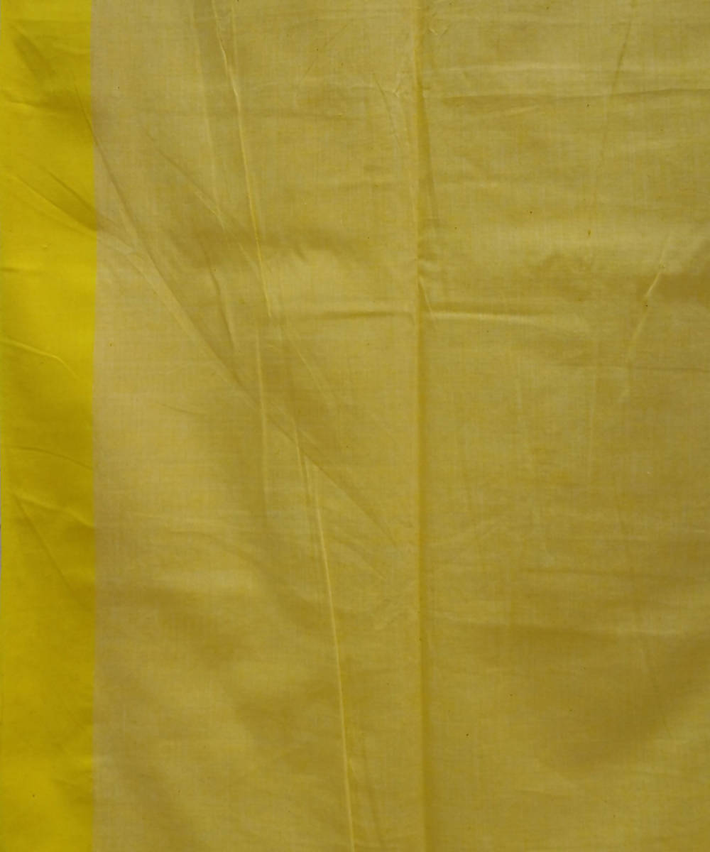 Light mauve and yellow handspun handwoven cotton bengal saree