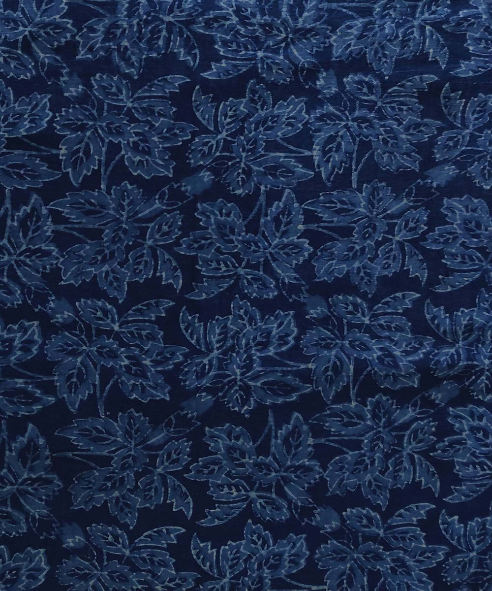 Natural dye floral dabu handblock print organic handspun cotton fabric