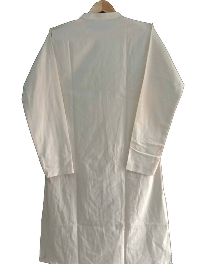White handspun handwoven kora cotton kurta