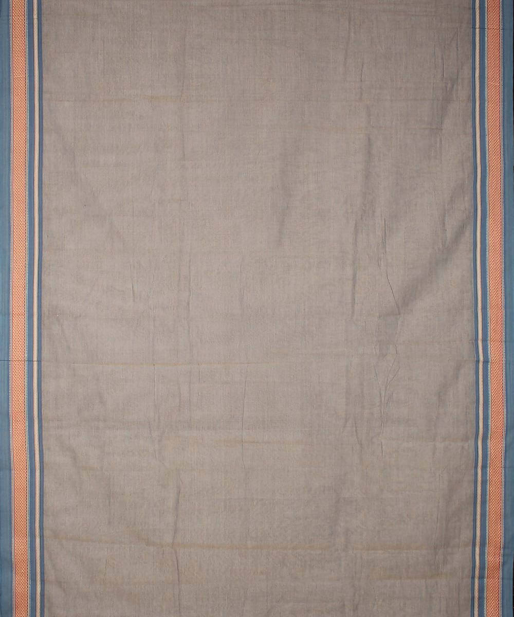 Beige handspun handloom natural dye cotton saree