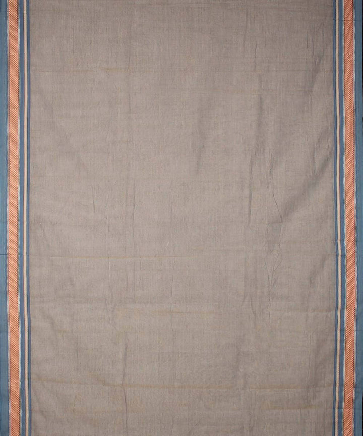 Beige handspun handloom natural dye cotton saree