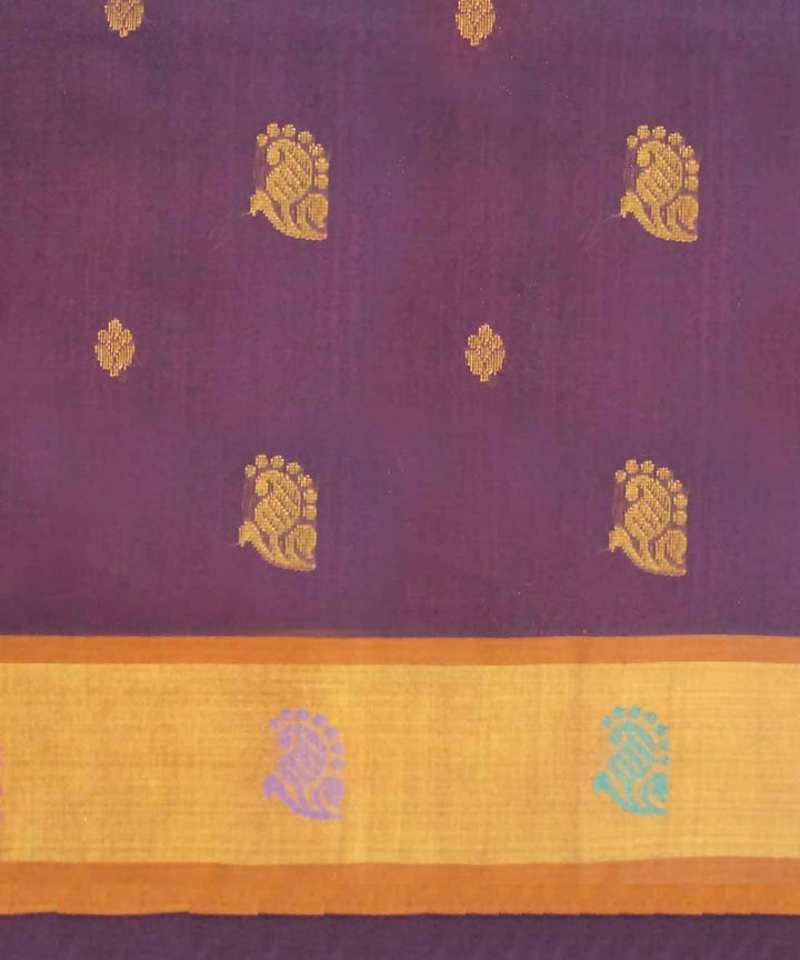 Purple handwoven paramakudi cotton saree