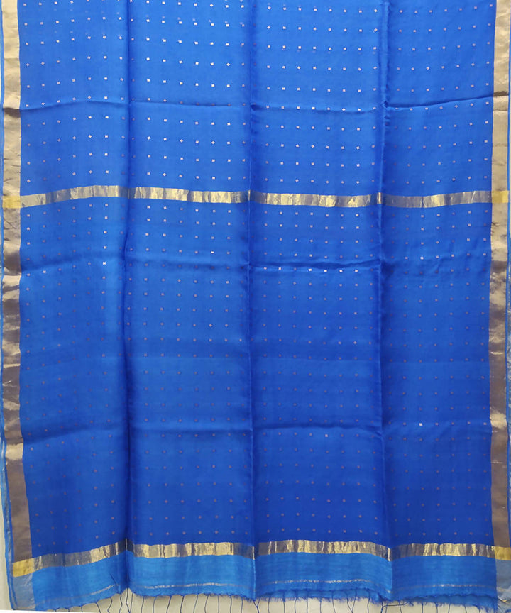 Blue handwoven silk saree