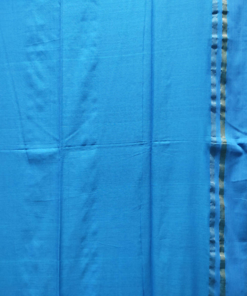 Light sky blue handloom handspun cotton saree