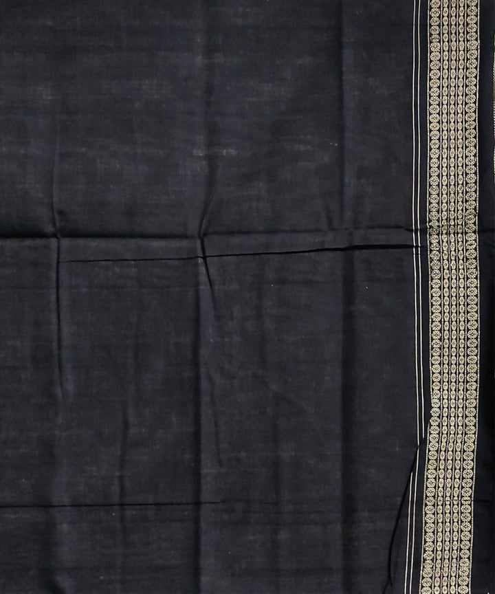 Grey and black cotton handwoven sambalpuri saree