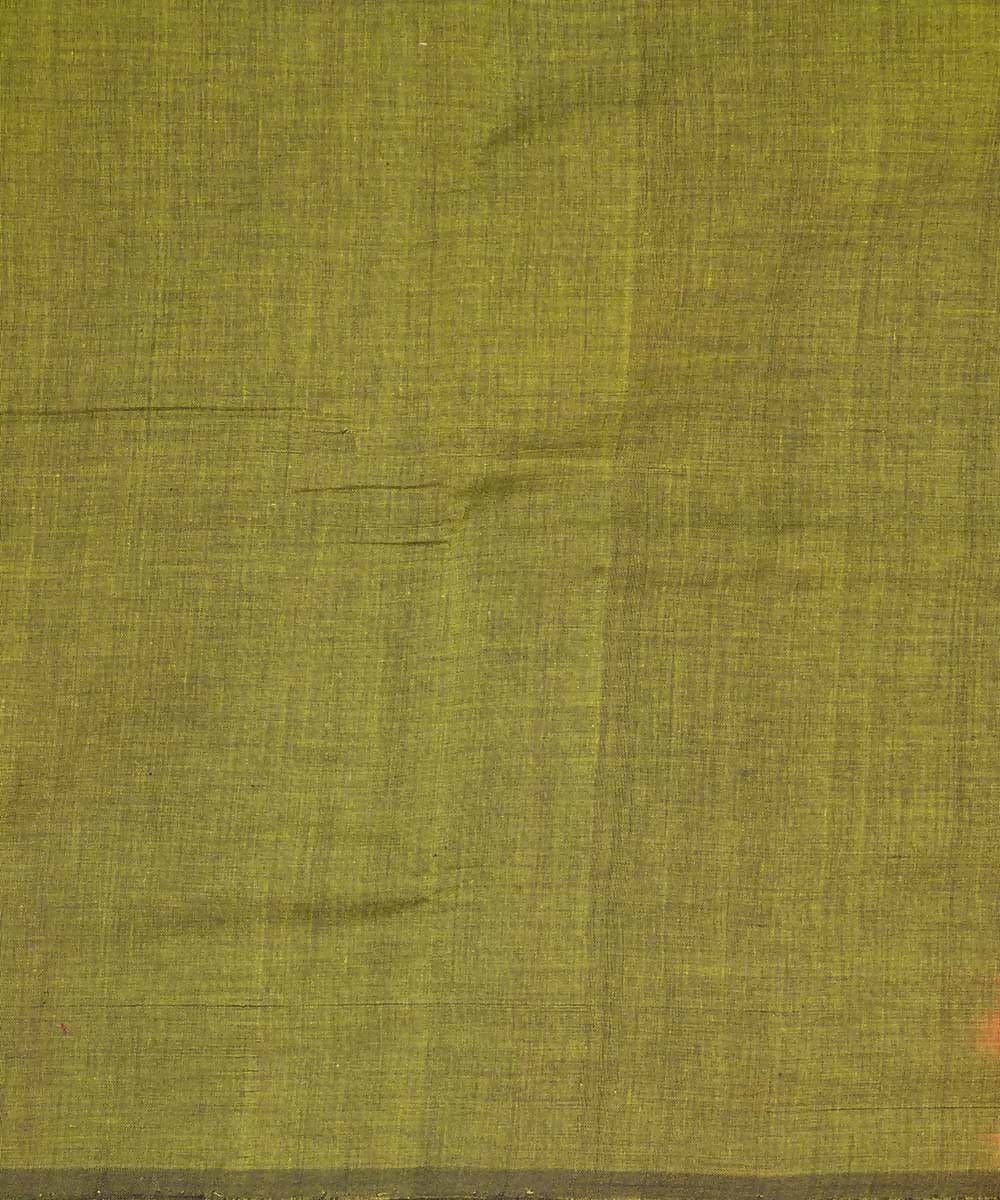 Olive green cotton handloom ikat pochampally saree
