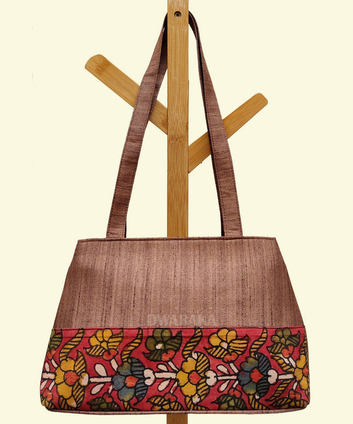 Brown hand painted kalamkari handbag