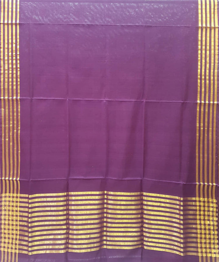 Dark maroon purple venkatagiri handwoven cotton saree