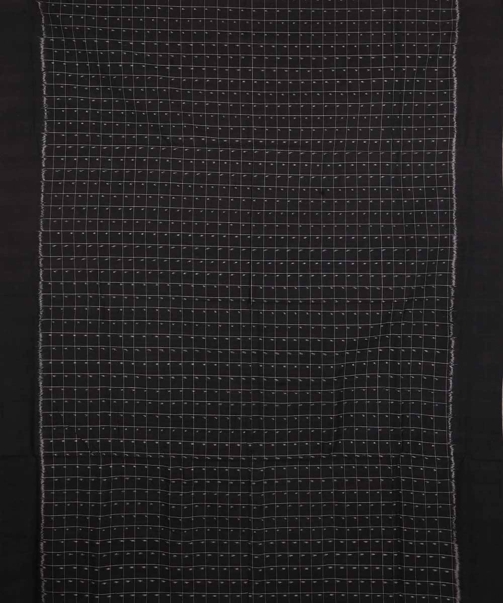 Black handloom cotton ikat pochampally saree