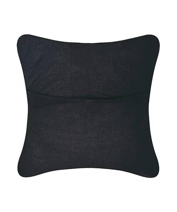 Black white stripe silk baluchari cushion cover
