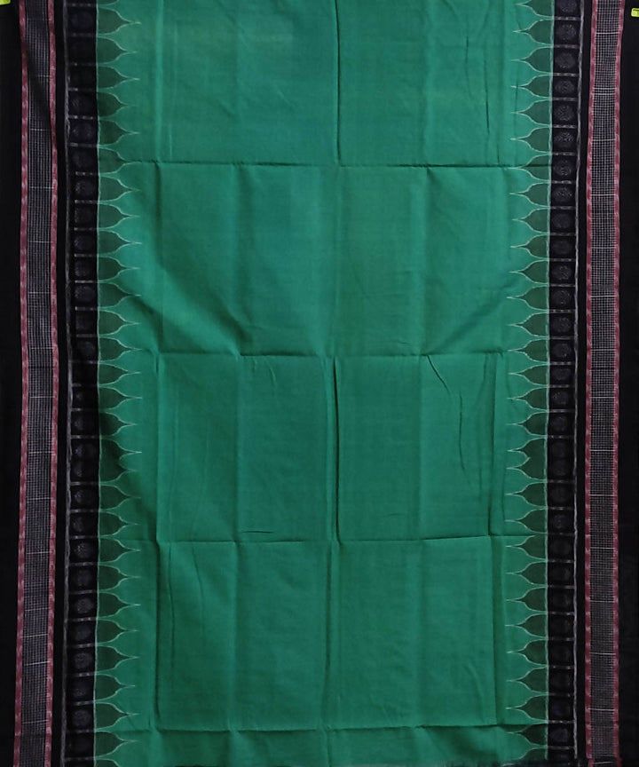 Green with black cotton handwoven sambalpuri saree