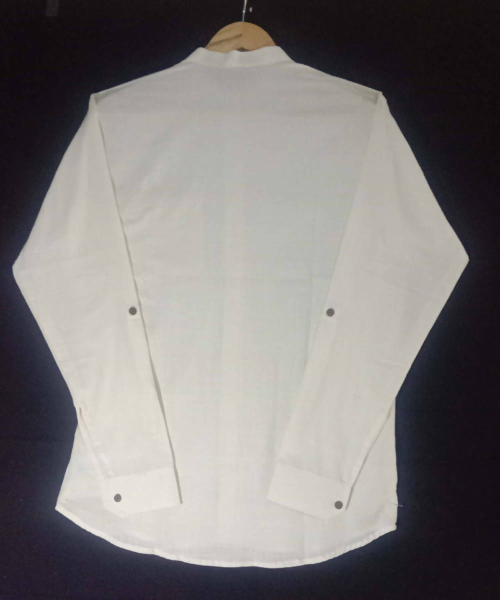 White handspun handwoven cotton shirt