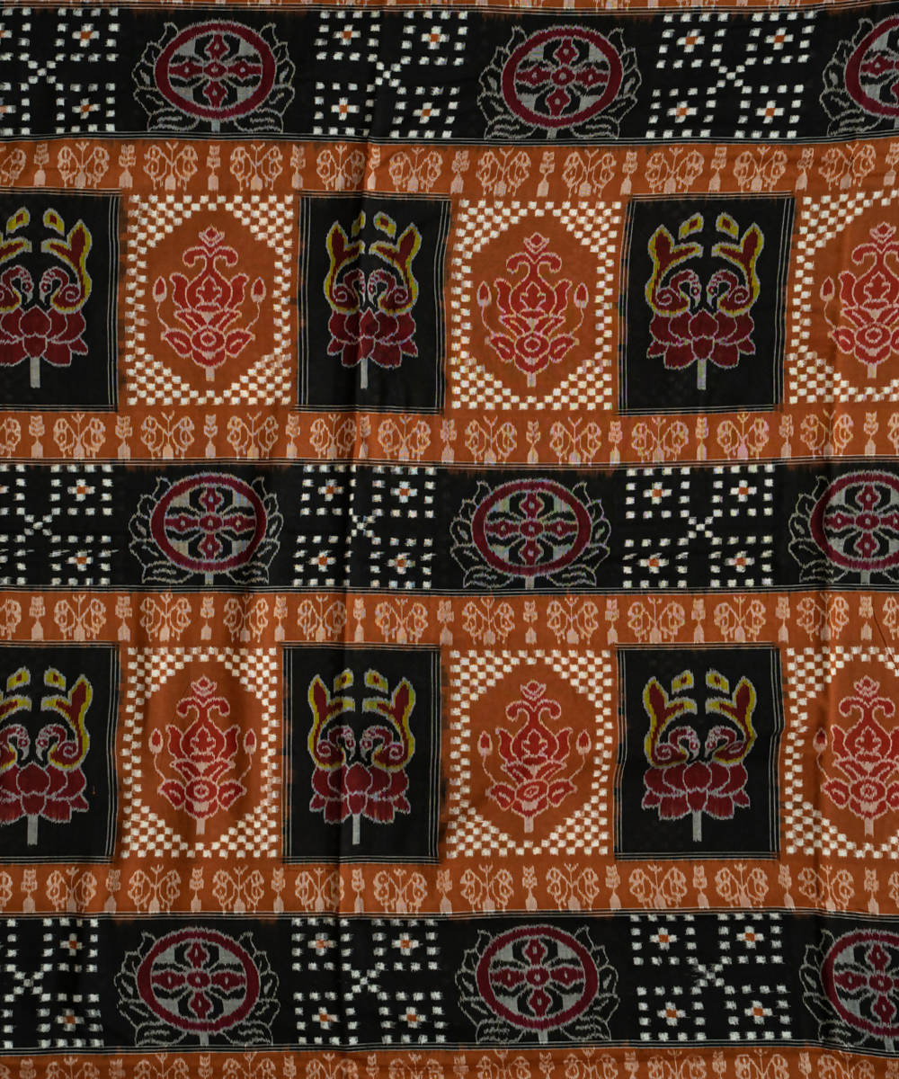 Bole black handloom cotton sambalpuri saree