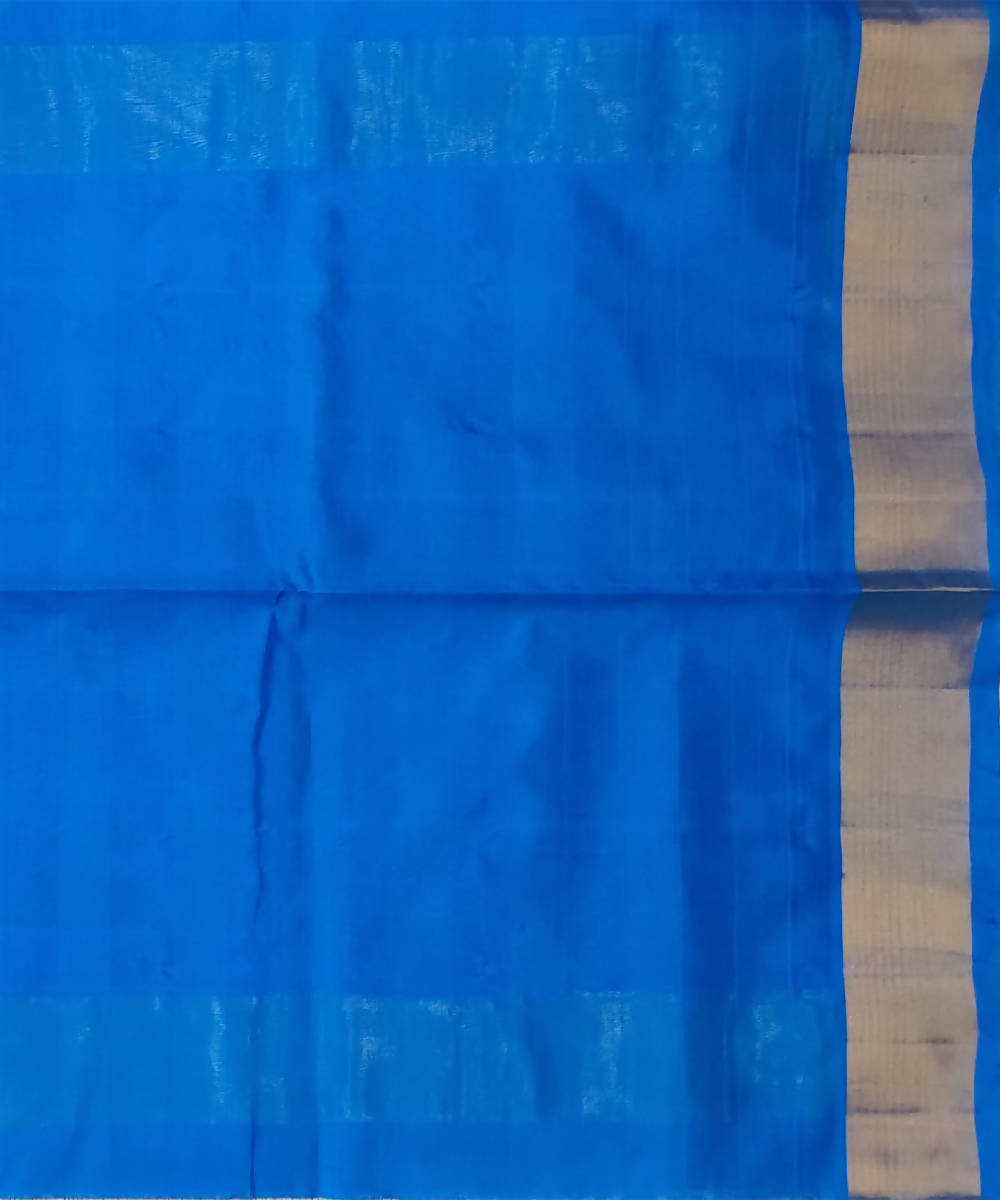 Blue yellow checks Handwoven Venkatagiri Sico Saree