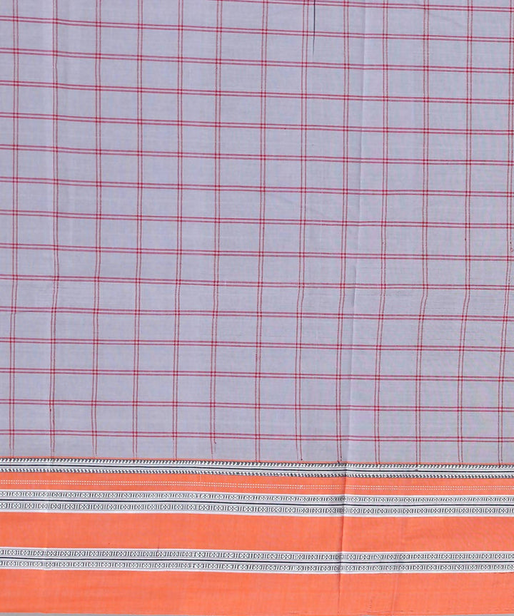 grey red checks handwoven gomi teni border ilkal saree