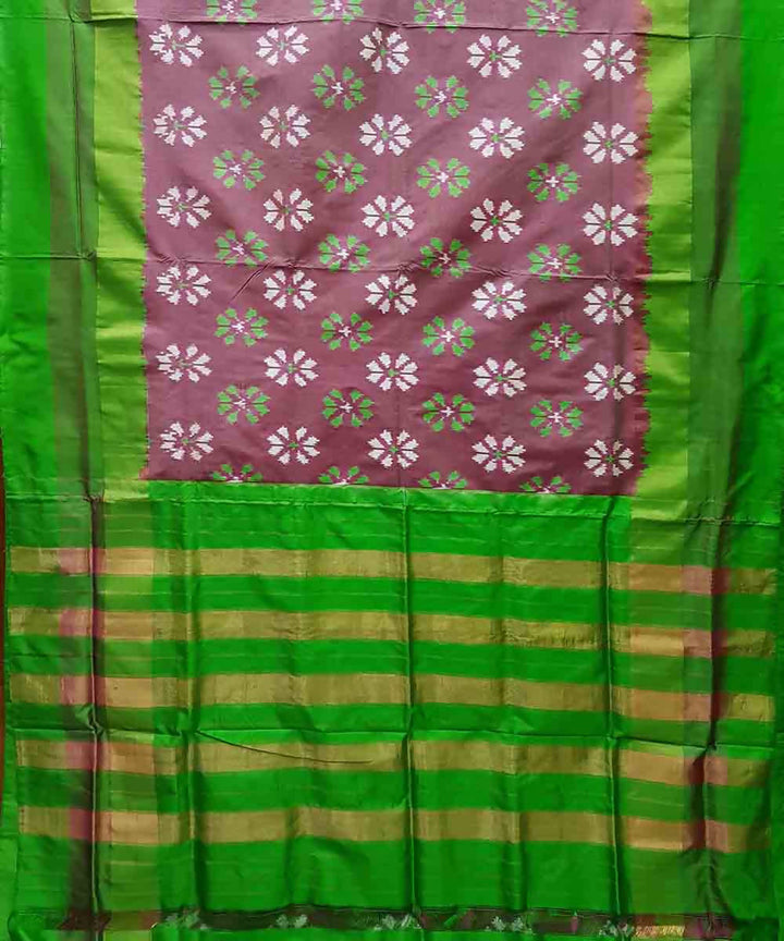 Pink with green handwoven ikkat silk pochampally saree