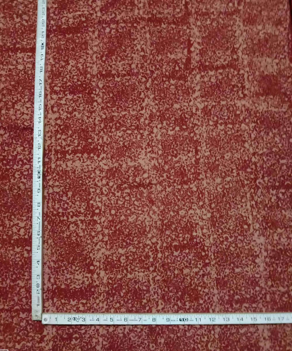 Red cream natural dye ajrakh print handspun handloom cotton fabric (2.5m per qty)