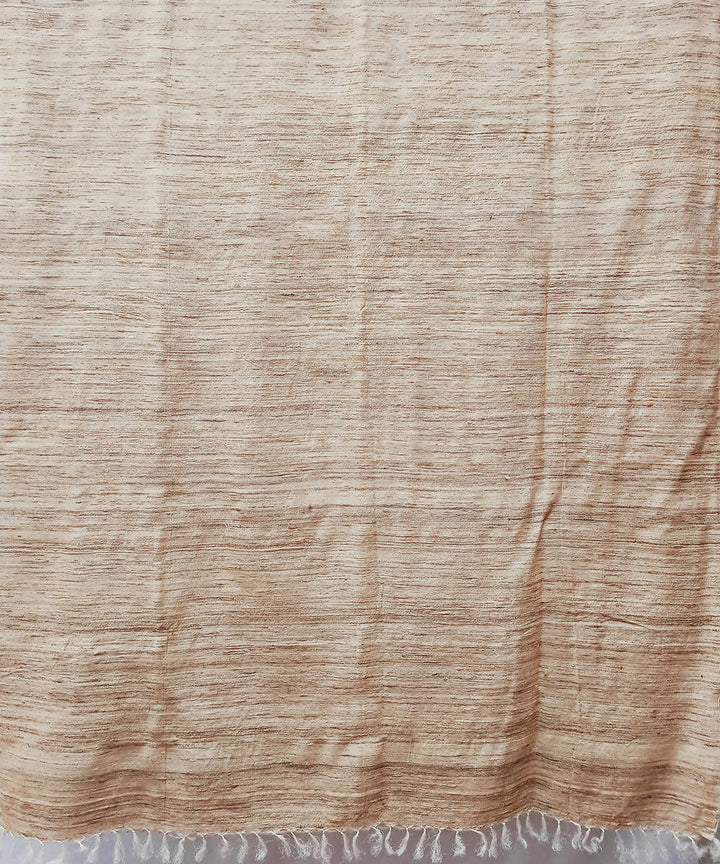 Beige handwoven cotton silk saree