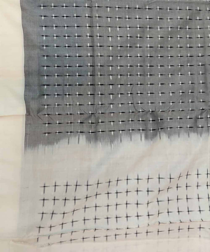 Stone grey handloom cotton ikat pochampally saree