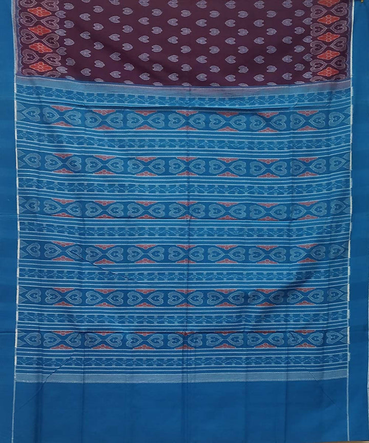 Ball bluebazaar and purple handwoven cotton ikat sambalpuri saree