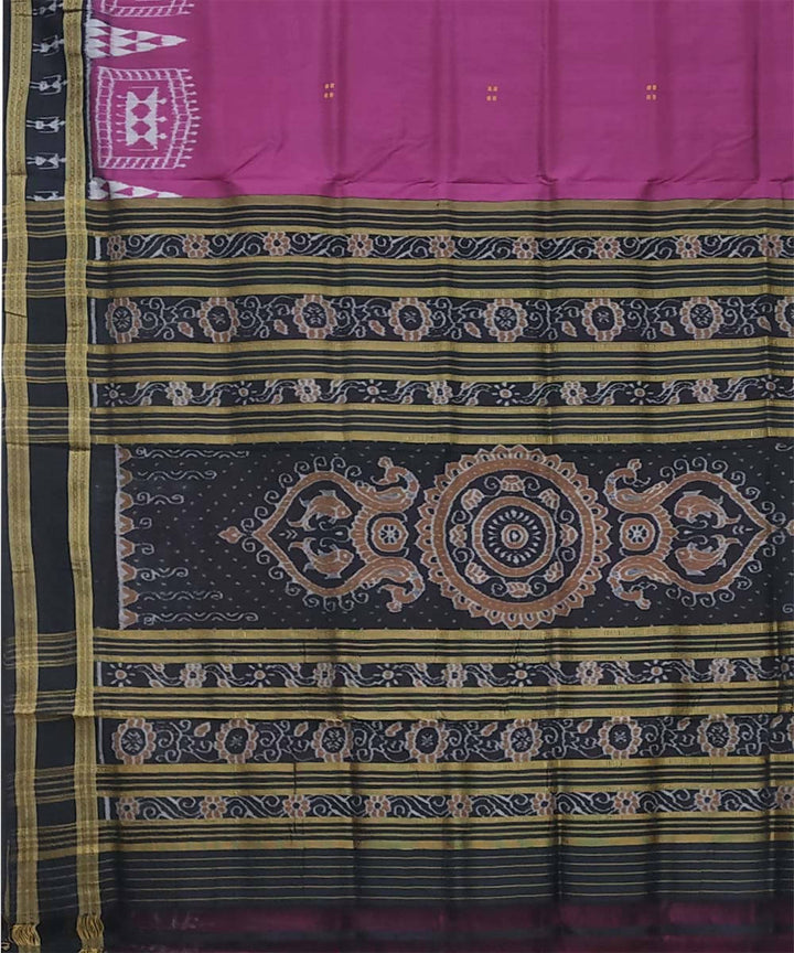 Boysenberry handwoven silk khandua saree