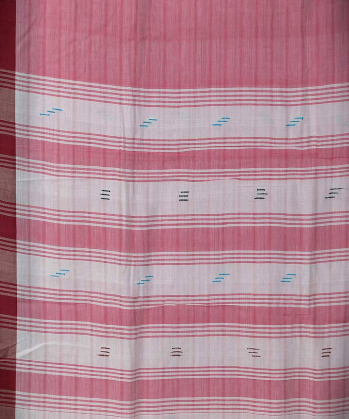 Pink handwoven cotton butti saree