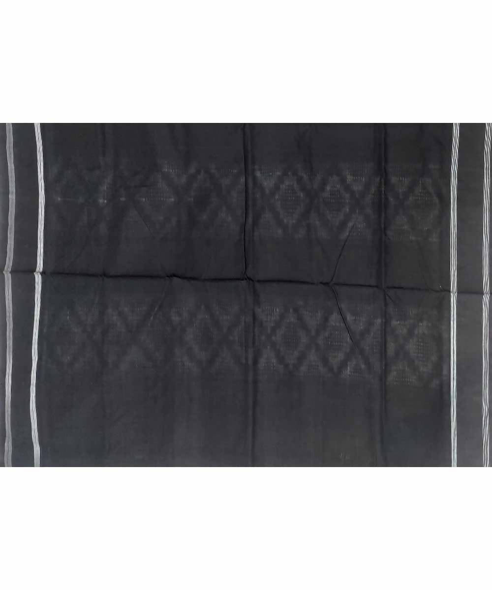 Black with white handloom cotton ikat pochampally saree