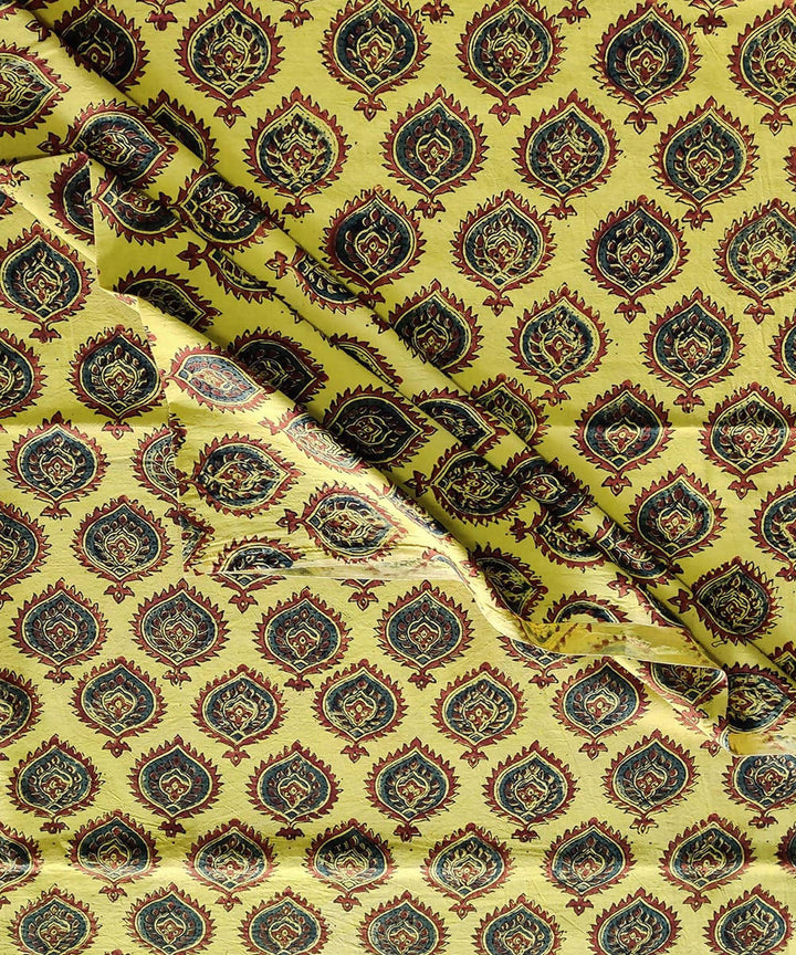 Multi color natural dye handspun handwoven cotton ajrakh print kurta material (2.5m per qty)