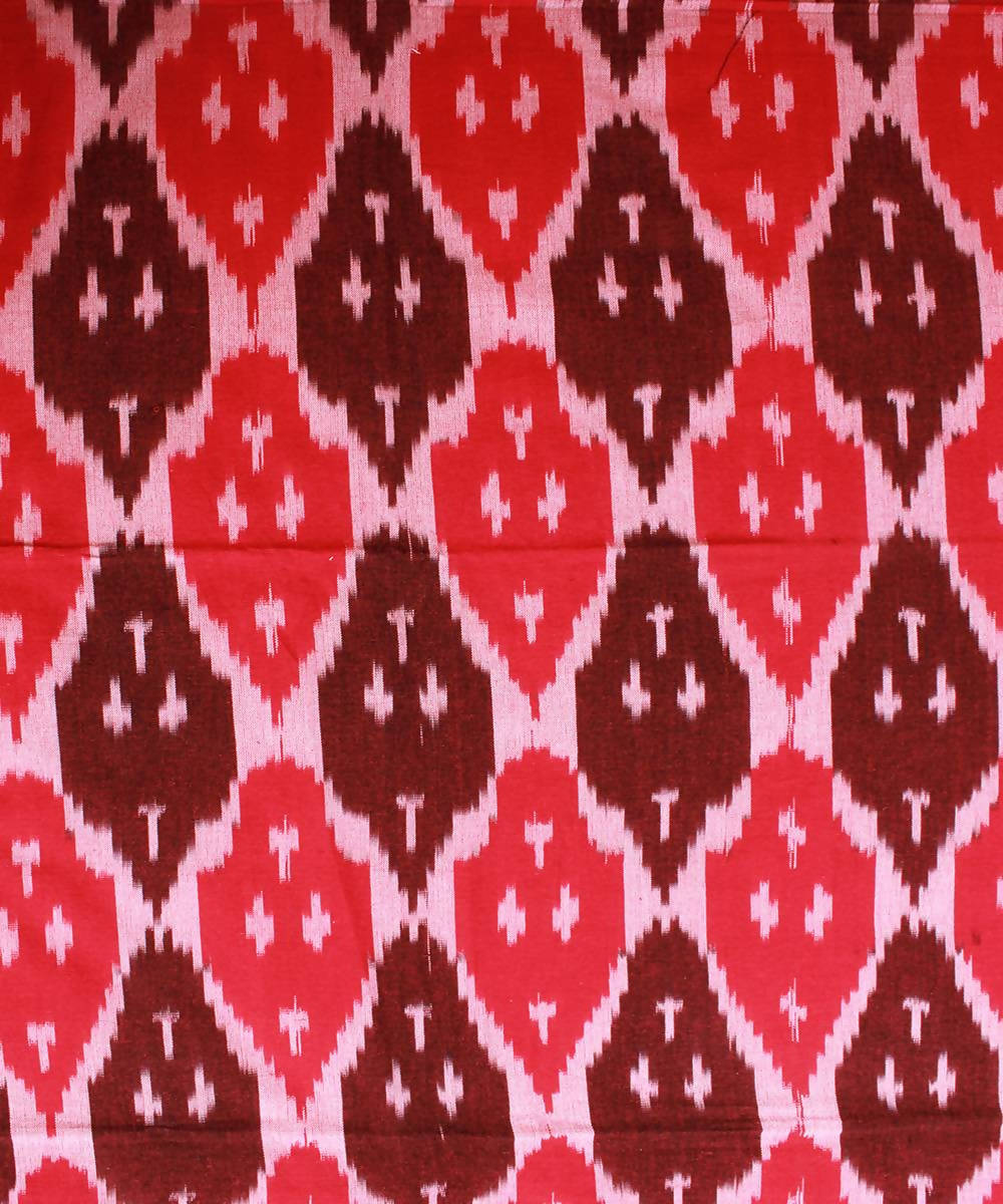 Pink and Brown Ikkat Cotton Bedsheet