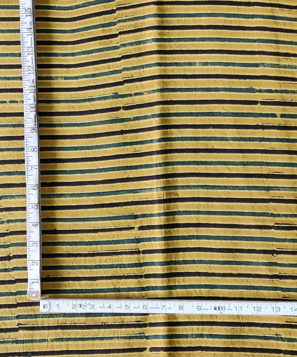 Multicolor stripe natural dye handspun handwoven cotton ajrakh fabric(2.5m per qty)