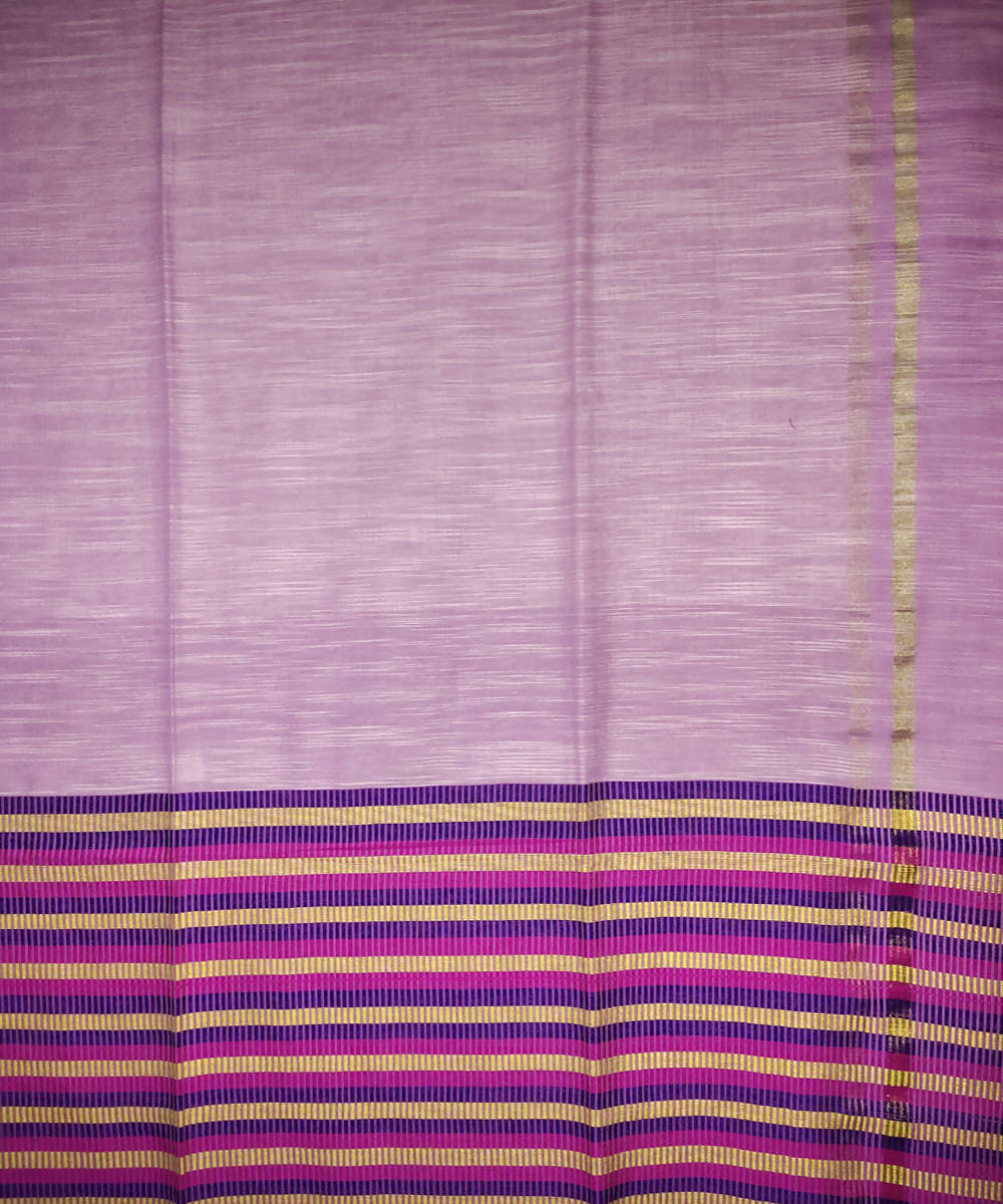 Mauve handloom handspun cotton saree