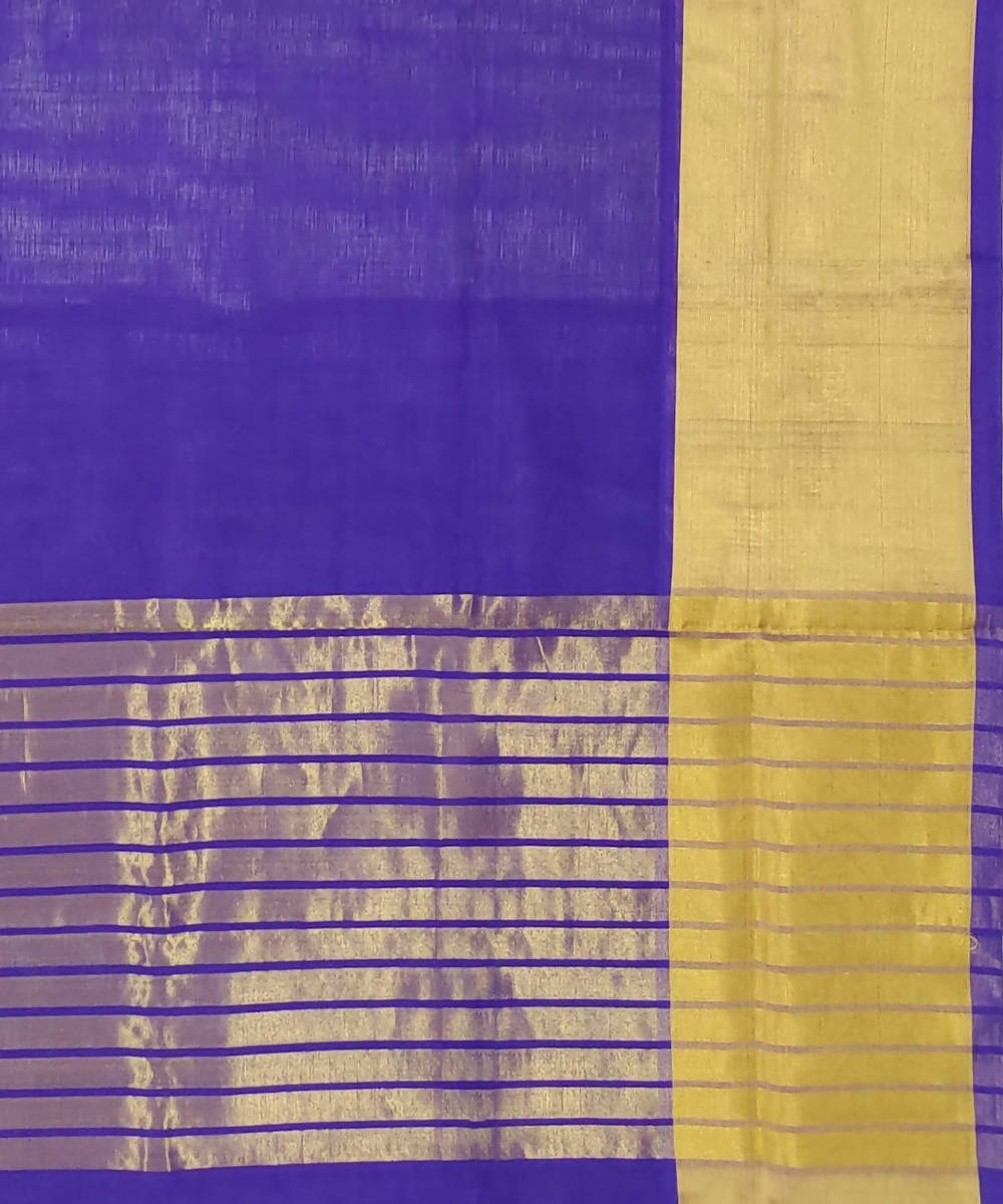 Blue Purple Handwoven Cotton Venkatagiri Saree