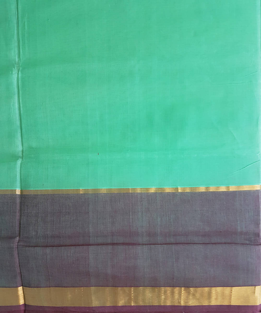 Cyan green venkatagiri handwoven cotton saree