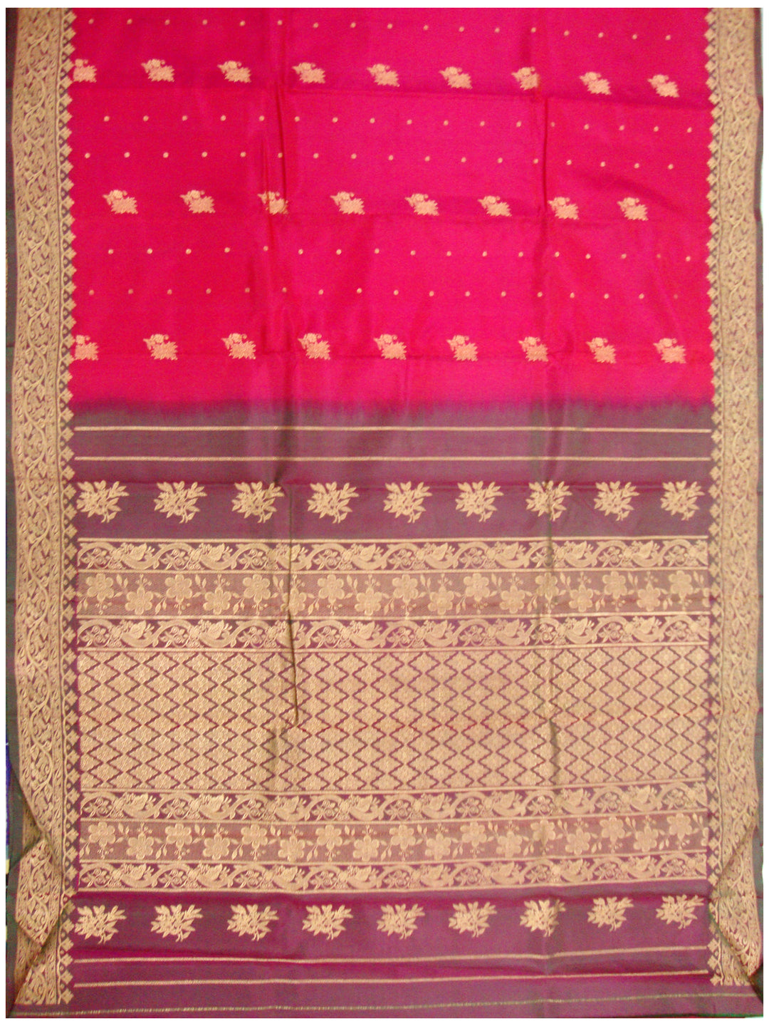 Kotthakota Pure Silk Saree Scarlet shade